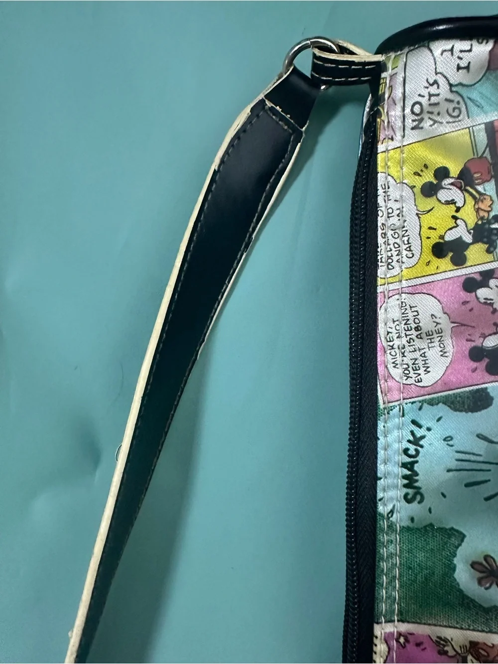 Vintage Disney World Mickey & Minnie Comic Print Shoulder Bag Y2K Rare Purse